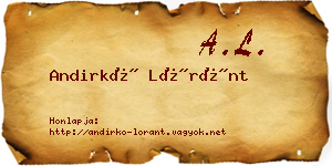 Andirkó Lóránt névjegykártya